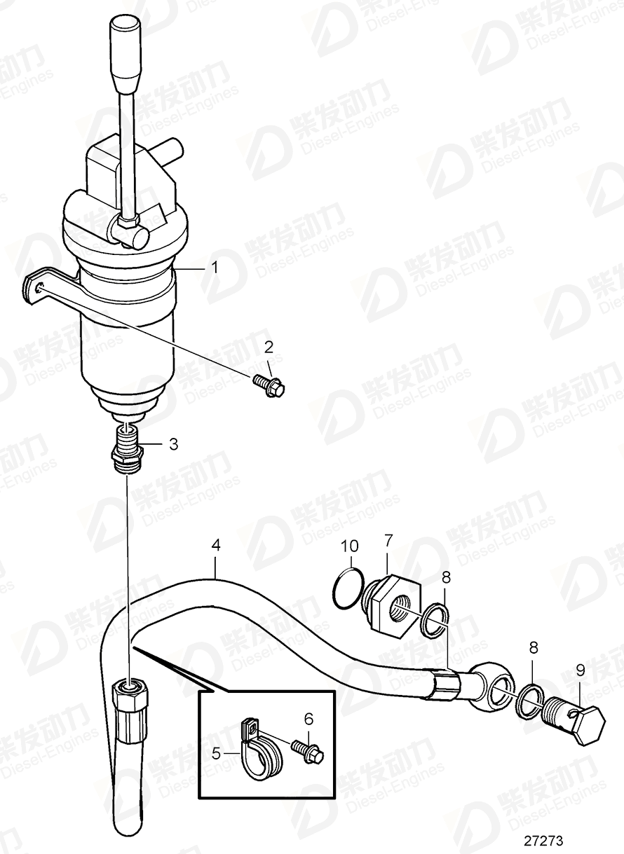 VOLVO Hose 22019333 Drawing